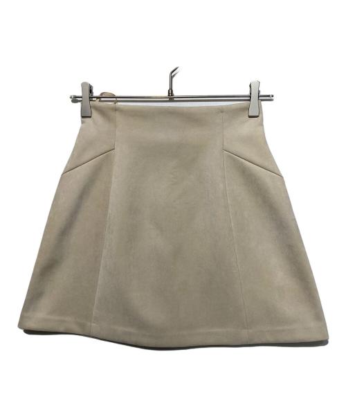 Apuweiser-riche（アプワイザーリッシェ）Apuweiser-riche (アプワイザーリッシェ) バックZIPスエードミニスカート ベージュの古着・服飾アイテム