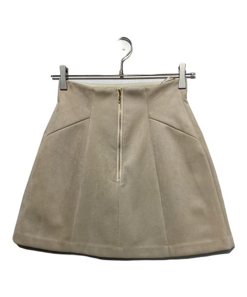 Apuweiser-riche（アプワイザーリッシェ）Apuweiser-riche (アプワイザーリッシェ) バックZIPスエードミニスカート ベージュの古着・服飾アイテム