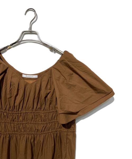 Estella.K（エステラケー）Estella.K (エステラケー) ギャザーワンピース ブラウン サイズ:Freeの古着・服飾アイテム