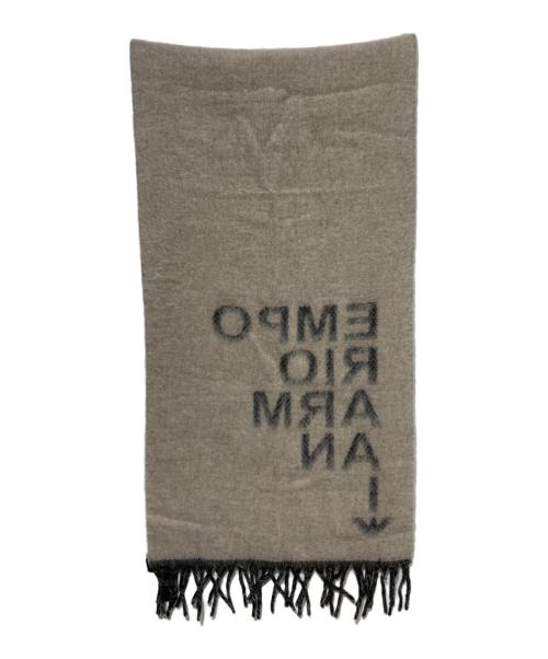 EMPORIO ARMANI（エンポリオ アルマーニ）EMPORIO ARMANI (エンポリオアルマーニ) 大判 ヘリンボーン マフラー ブラックの古着・服飾アイテム