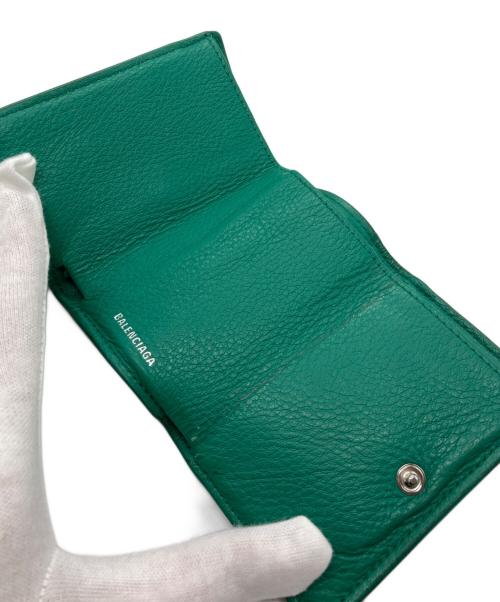 BALENCIAGA（バレンシアガ）BALENCIAGA (バレンシアガ) ペーパーミニウォレット グリーンの古着・服飾アイテム