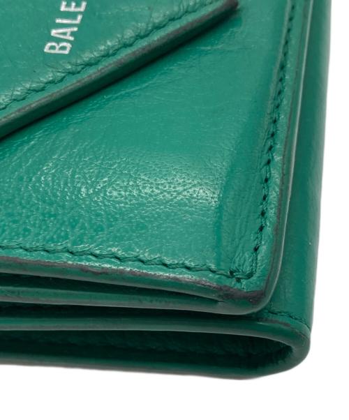 BALENCIAGA（バレンシアガ）BALENCIAGA (バレンシアガ) ペーパーミニウォレット グリーンの古着・服飾アイテム