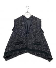 sacai（サカイ）の古着「20SS フリンジツイードベスト」｜ブラック