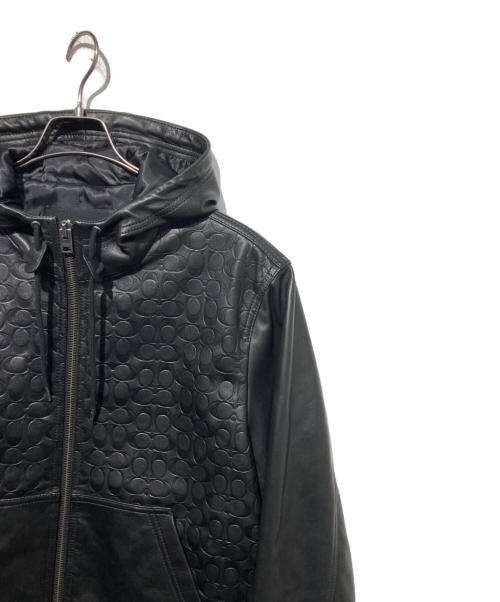 COACH（コーチ）COACH (コーチ) エンボスド レザー トレーナー ブラック サイズ:Mの古着・服飾アイテム