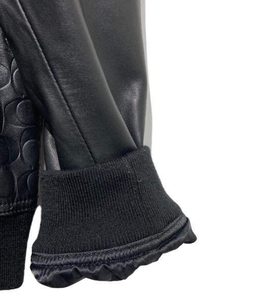 COACH（コーチ）COACH (コーチ) エンボスド レザー トレーナー ブラック サイズ:Mの古着・服飾アイテム