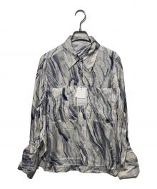 Adam et Rope（アダム エ ロペ）の古着「ステッチディテールロングシャツ」｜ホワイト×グレー