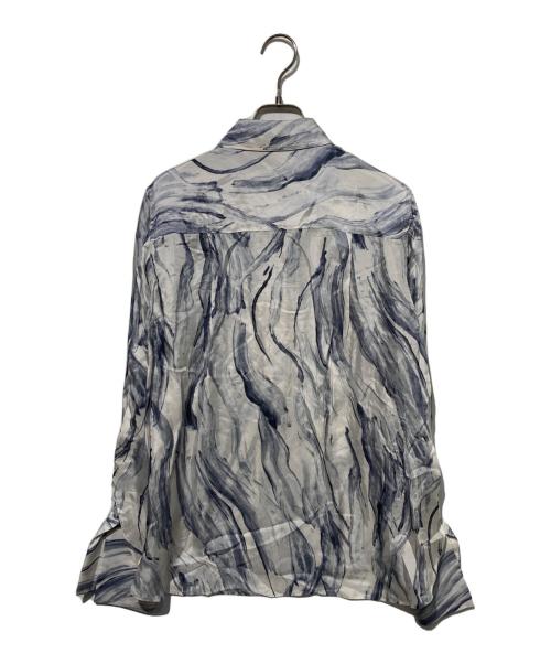 Adam et Rope（アダム エ ロペ）Adam et Rope (アダム エ ロペ) ステッチディテールロングシャツ ホワイト×グレー サイズ:Free 未使用品の古着・服飾アイテム