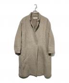 Plageプラージュ）の古着「スタンドカラーヘリンボーンコート」｜ベージュ