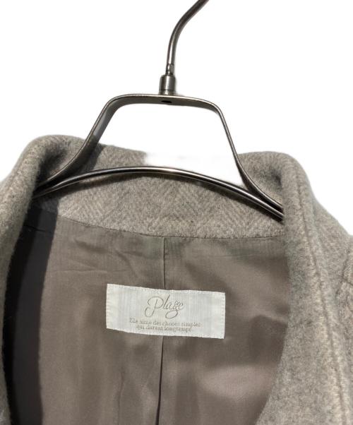 Plage（プラージュ）Plage (プラージュ) スタンドカラーヘリンボーンコート ベージュ サイズ:36の古着・服飾アイテム