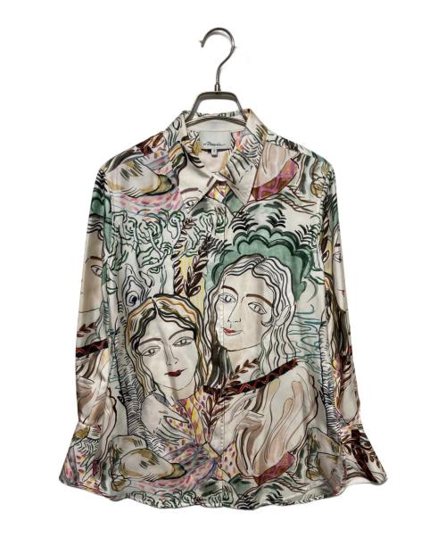 3.1 phillip lim（スリーワンフィリップリム）3.1 phillip lim (スリーワンフィリップリム) 総柄シルクシャツ ベージュ サイズ:2の古着・服飾アイテム