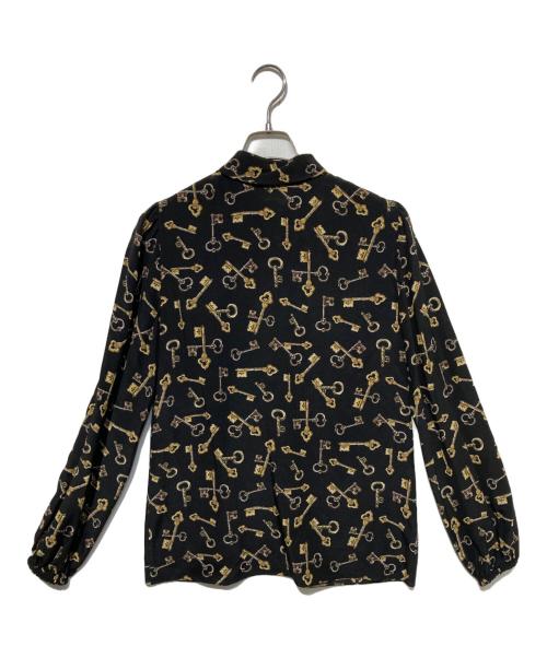 DOLCE & GABBANA（ドルチェ＆ガッバーナ）DOLCE & GABBANA (ドルチェ＆ガッバーナ) 総柄ボウタイブラウス ブラック サイズ:42の古着・服飾アイテム