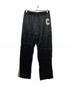 CELINEセリーヌ）の古着「サテンサイドラインアスレチックロングパンツ」｜ブラック