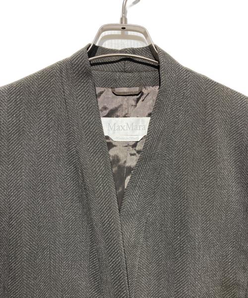 MaxMara（マックスマーラ）MaxMara (マックスマーラ) ノーカラージャケット グレー サイズ:44の古着・服飾アイテム