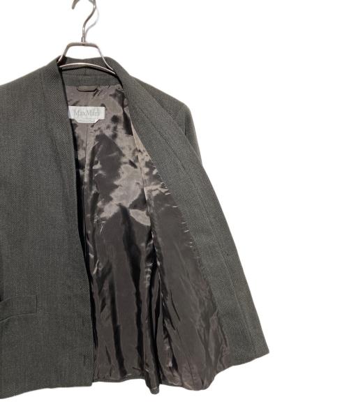 MaxMara（マックスマーラ）MaxMara (マックスマーラ) ノーカラージャケット グレー サイズ:44の古着・服飾アイテム