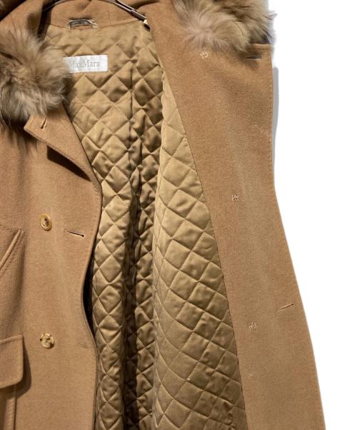 MaxMara（マックスマーラ）MaxMara (マックスマーラ) キャメルファーコート ブラウン サイズ:42の古着・服飾アイテム