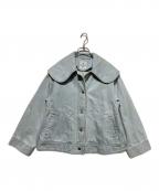 LANVIN en Bleuランバンオンブルー）の古着「ビッグカラーデニムジャケット」｜インディゴ