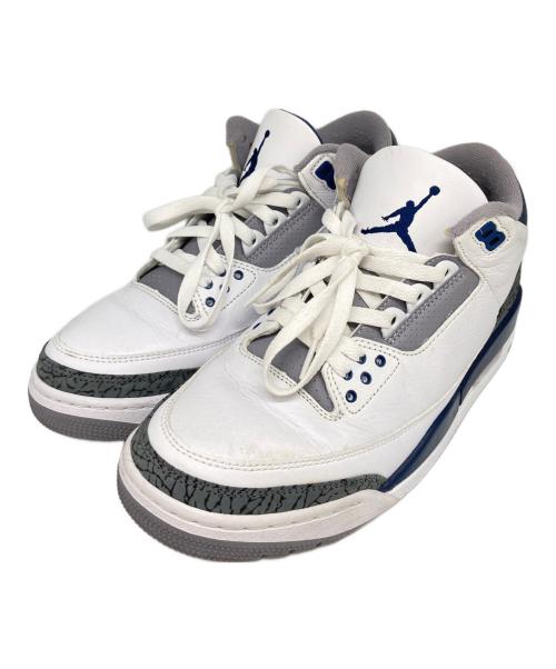 NIKE（ナイキ）NIKE (ナイキ) Air Jordan 3 Retro ハイカットスニーカー ホワイト×グレー サイズ:27㎝の古着・服飾アイテム