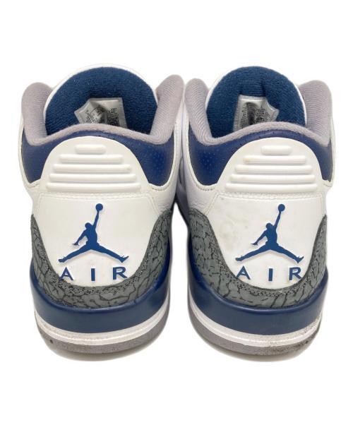 NIKE（ナイキ）NIKE (ナイキ) Air Jordan 3 Retro ハイカットスニーカー ホワイト×グレー サイズ:27㎝の古着・服飾アイテム