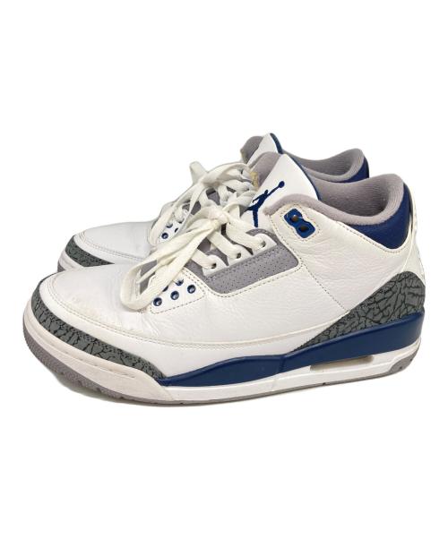NIKE（ナイキ）NIKE (ナイキ) Air Jordan 3 Retro ハイカットスニーカー ホワイト×グレー サイズ:27㎝の古着・服飾アイテム