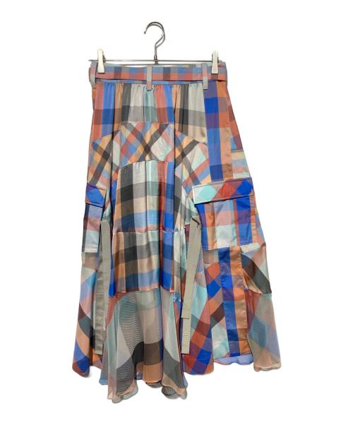 sacai（サカイ）sacai (サカイ) Patchwork Plaid Skirt マルチカラー サイズ:1の古着・服飾アイテム