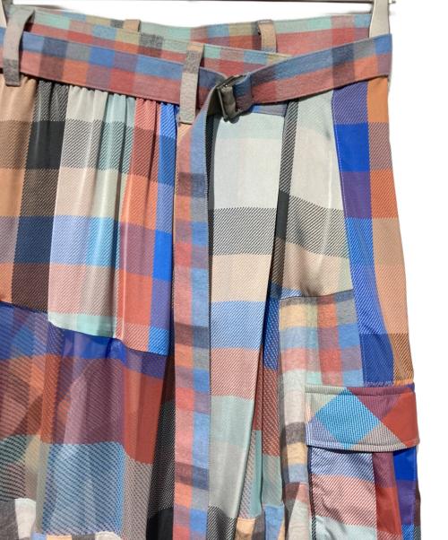 sacai（サカイ）sacai (サカイ) Patchwork Plaid Skirt マルチカラー サイズ:1の古着・服飾アイテム