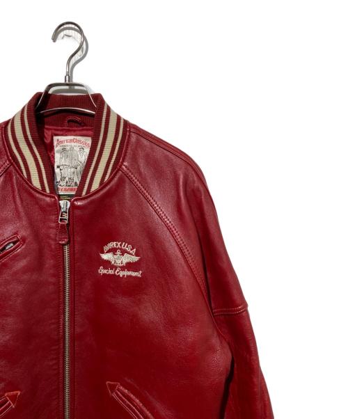 AVIREX（アヴィレックス）AVIREX (アヴィレックス) VARSITY JACKET レッド サイズ:Sの古着・服飾アイテム