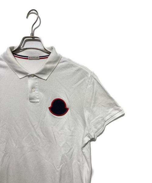 MONCLER（モンクレール）MONCLER (モンクレール) ポロシャツ ホワイト サイズ:Lの古着・服飾アイテム
