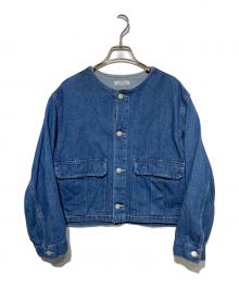 JOURNAL STANDARD relume（ジャーナルスタンダード レリューム）の古着「コットンツイルノーカラーブルゾン」｜インディゴ