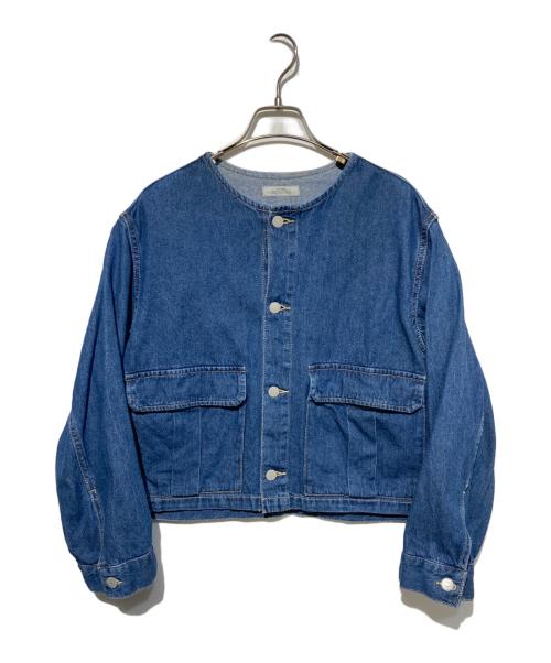 JOURNAL STANDARD relume（ジャーナルスタンダード レリューム）JOURNAL STANDARD relume (ジャーナルスタンダード レリューム) コットンツイルノーカラーブルゾン インディゴ サイズ:FREEの古着・服飾アイテム