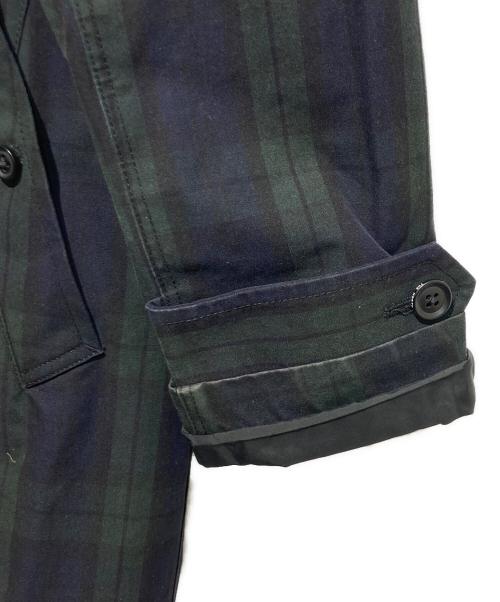 THE NORTHFACE PURPLELABEL（ザ・ノースフェイス パープルレーベル）THE NORTHFACE PURPLELABEL (ザ・ノースフェイス パープルレーベル) チェックステンカラーコート グリーン サイズ:Sの古着・服飾アイテム