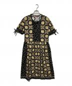 PINK HOUSEピンクハウス）の古着「花柄シャツワンピース」｜ブラック