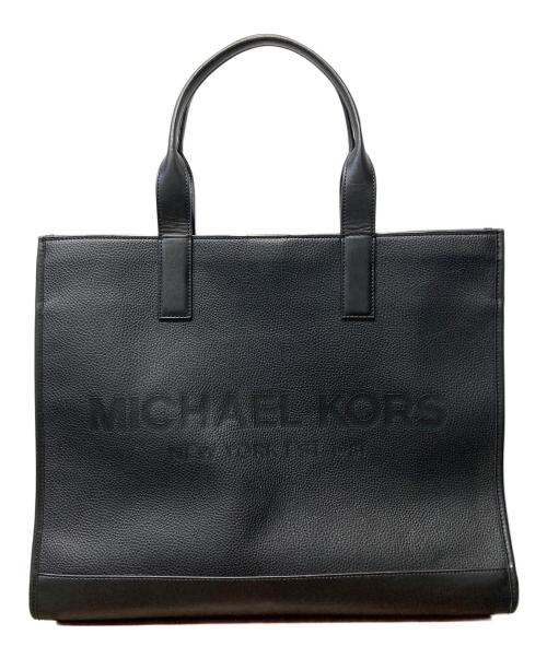 MICHAEL KORS（マイケル・コース）MICHAEL KORS (マイケル・コース) レザートートバッグ ブラックの古着・服飾アイテム