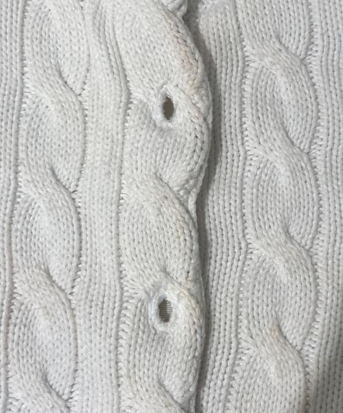 POLO RALPH LAUREN（ポロ・ラルフローレン）POLO RALPH LAUREN (ポロ・ラルフローレン) 丸首ケーブルニットカーディガン ホワイト サイズ:XSの古着・服飾アイテム