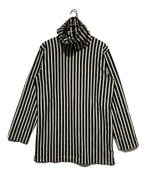 Yohji Yamamoto pour homme（ヨウジヤマモト プールオム）Yohji Yamamoto pour homme (ヨウジヤマモト プールオム) パイルストライプタートルネックカットソー ホワイト×ブラック サイズ:Mの古着・服飾アイテム
