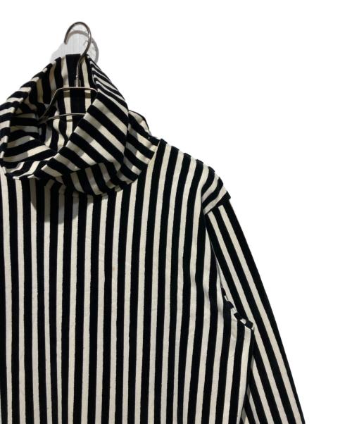 Yohji Yamamoto pour homme（ヨウジヤマモト プールオム）Yohji Yamamoto pour homme (ヨウジヤマモト プールオム) パイルストライプタートルネックカットソー ホワイト×ブラック サイズ:Mの古着・服飾アイテム