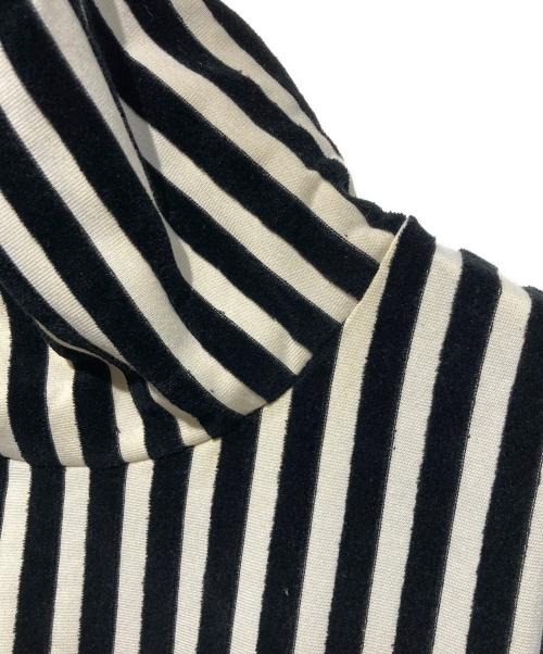 Yohji Yamamoto pour homme（ヨウジヤマモト プールオム）Yohji Yamamoto pour homme (ヨウジヤマモト プールオム) パイルストライプタートルネックカットソー ホワイト×ブラック サイズ:Mの古着・服飾アイテム