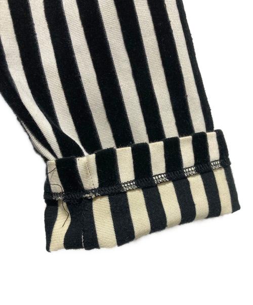 Yohji Yamamoto pour homme（ヨウジヤマモト プールオム）Yohji Yamamoto pour homme (ヨウジヤマモト プールオム) パイルストライプタートルネックカットソー ホワイト×ブラック サイズ:Mの古着・服飾アイテム