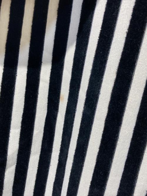 Yohji Yamamoto pour homme（ヨウジヤマモト プールオム）Yohji Yamamoto pour homme (ヨウジヤマモト プールオム) パイルストライプタートルネックカットソー ホワイト×ブラック サイズ:Mの古着・服飾アイテム