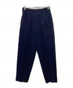 Yohji Yamamoto pour hommeヨウジヤマモト プールオム）の古着「80s ウールギャバスラックス」｜ネイビー