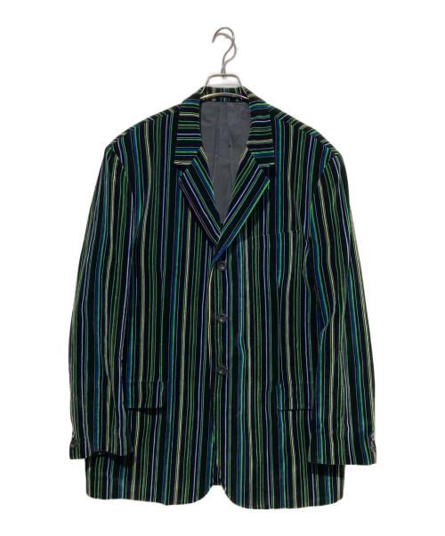Yohji Yamamoto pour homme（ヨウジヤマモト プールオム）Yohji Yamamoto pour homme (ヨウジヤマモト プールオム) ベルベットブレザー ジャケット ブラック×グリーン サイズ:Mの古着・服飾アイテム