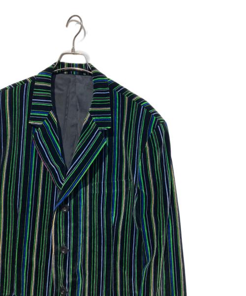 Yohji Yamamoto pour homme（ヨウジヤマモト プールオム）Yohji Yamamoto pour homme (ヨウジヤマモト プールオム) ベルベットブレザー ジャケット ブラック×グリーン サイズ:Mの古着・服飾アイテム