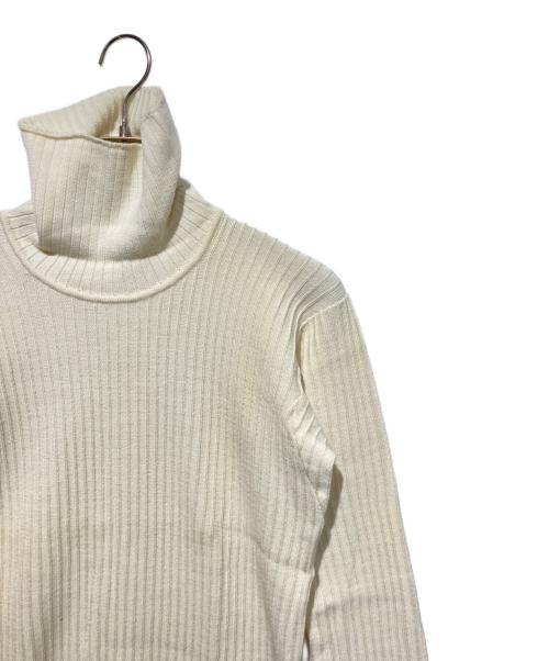 Yohji Yamamoto pour homme（ヨウジヤマモト プールオム）Yohji Yamamoto pour homme (ヨウジヤマモト プールオム) リブタートルネックニット ホワイト サイズ:Mの古着・服飾アイテム