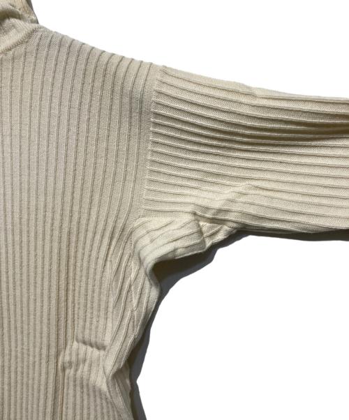 Yohji Yamamoto pour homme（ヨウジヤマモト プールオム）Yohji Yamamoto pour homme (ヨウジヤマモト プールオム) リブタートルネックニット ホワイト サイズ:Mの古着・服飾アイテム