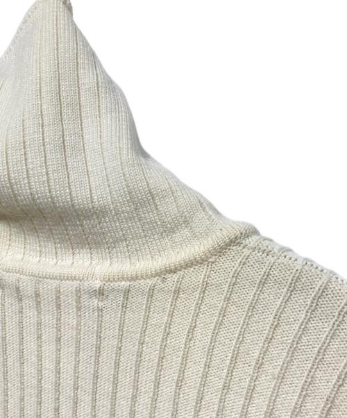 Yohji Yamamoto pour homme（ヨウジヤマモト プールオム）Yohji Yamamoto pour homme (ヨウジヤマモト プールオム) リブタートルネックニット ホワイト サイズ:Mの古着・服飾アイテム