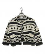 SLOBE IENAスローブ イエナ）の古着「カウチンニットカーディガン」｜ホワイト×グレー