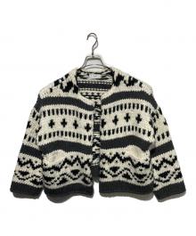 SLOBE IENA（スローブ イエナ）の古着「カウチンニットカーディガン」｜ホワイト×グレー