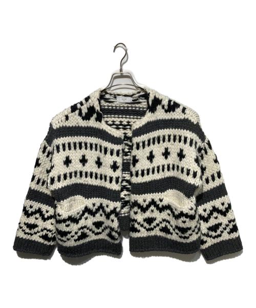 SLOBE IENA（スローブ イエナ）SLOBE IENA (スローブ イエナ) カウチンニットカーディガン ホワイト×グレー サイズ:Freeの古着・服飾アイテム