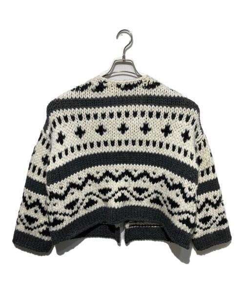 SLOBE IENA（スローブ イエナ）SLOBE IENA (スローブ イエナ) カウチンニットカーディガン ホワイト×グレー サイズ:Freeの古着・服飾アイテム