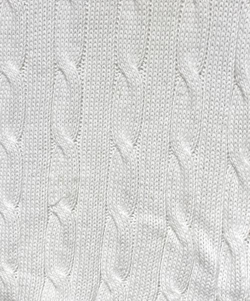 POLO RALPH LAUREN（ポロ・ラルフローレン）POLO RALPH LAUREN (ポロ・ラルフローレン) ピマコットン半袖ケーブルニット ホワイト サイズ:Lの古着・服飾アイテム