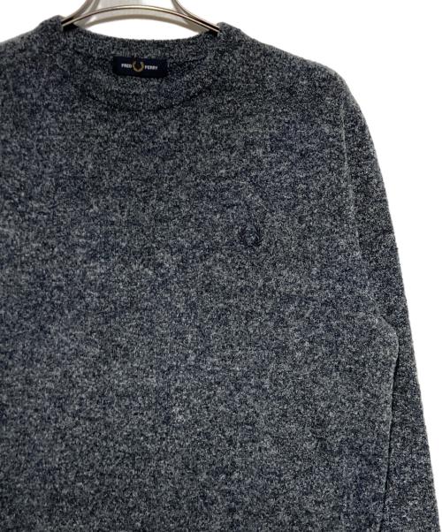FRED PERRY（フレッドペリー）FRED PERRY (フレッドペリー) bouclé crew-neck sweater グレー サイズ:Lの古着・服飾アイテム